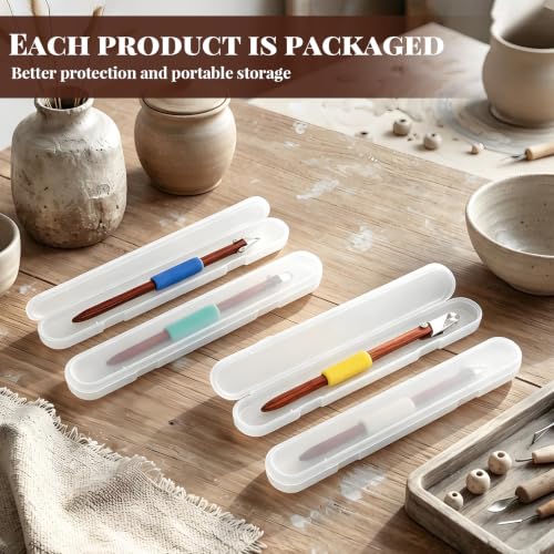 Pottery Carving Tool Set, Stainless Steel Clay Sculpting Tools with 4 Durable Spare Cutting Heads, Ideal for Ceramic Trimming, Sgraffito and Mishima Art Craft