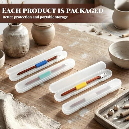 Pottery Carving Tool Set, Stainless Steel Clay Sculpting Tools with 4 Durable Spare Cutting Heads, Ideal for Ceramic Trimming, Sgraffito and Mishima Art Craft