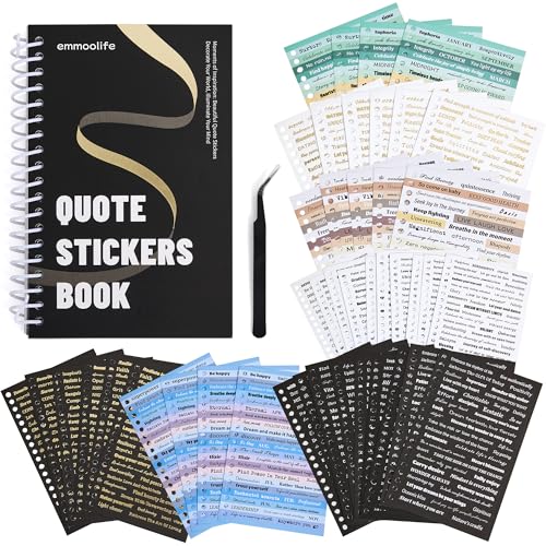 2500+ Pcs Word Stickers for Journaling, 50 Sheets Quote Sticker Gold Foil Art Scrapbook Supplies for Junk Journal, Scrapbooking Supplies for Bullet Journal Craft Small Talk Stickers for DIY Gift Card - style: Quote Style 1