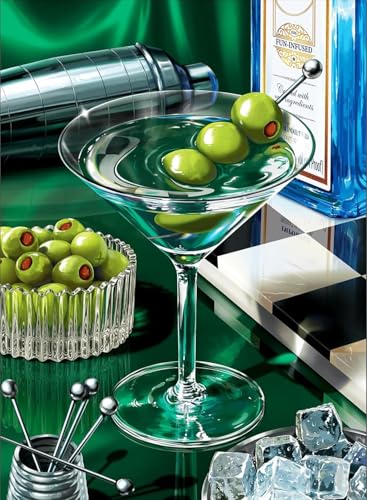Cocktail Diamond Art Kits for Adults Diamond Painting Kit for Adults | Cute Modern 5D Diamond Dots Gem Art Crafts with Tools, Retro Cocktail Round Full Drill Crafts for Home Wall Decor-12X16in - color: DP03170, size: Round diamond painting