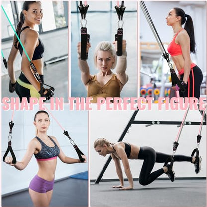 Aihoye Resistance Bands with Handles & Door Anchor for Strength Training - color: 10-100LB Set (12Pcs) Makaron