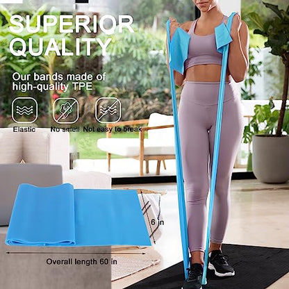 10 Pcs Professional Resistance Bands with Handles. Latex-Free, Elastic Band, Work Out Bands, Stretch Bands for Working Out Women or Men, Exercise Bands Set for Physical Therapy, Yoga, Pilates