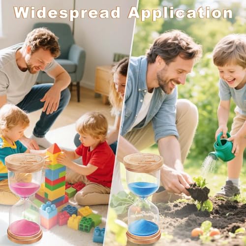 Hourglass 20 Minute Sand Timer:Small Wooden SandClock, Sand Watch 20 Min, Hour Glass Sandglass for Games,Study,Classroom (Blue)