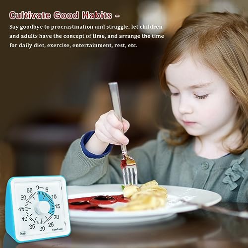 60-Minute Visual Timer for Kids, Management Classroom Timer, Blue | Classroom, Home Edition Study Visual Timer - Silent Countdown Timer for Toddlers, Kids, Teachers and Adults - color: Blue