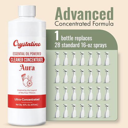 Aura Natural Cleaner Concentrate – Inspired by the legend of the Four Thieves Essential Oils, 16oz