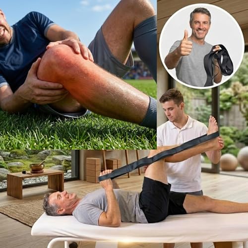 Stretching Strap with 12 Loops-Non-Elastic Physical Therapy with Carry Bag