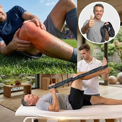 Stretching Strap with 12 Loops-Non-Elastic Physical Therapy with Carry Bag