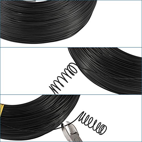 Fashewelry 918 Feet 0.5-0.6mm Aluminum Wire Black Bendable Metal Craft Wire for Beading Jewelry Craft Making - color: Round-22 Guage-Black
