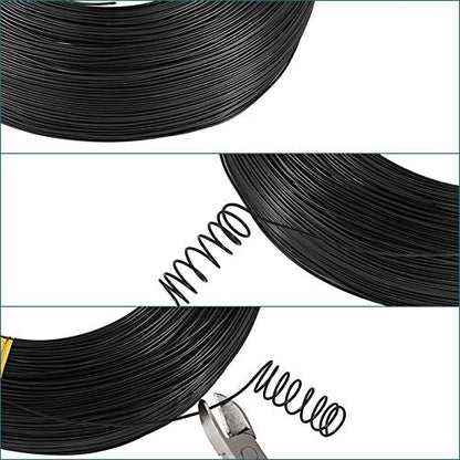 Fashewelry 918 Feet 0.5-0.6mm Aluminum Wire Black Bendable Metal Craft Wire for Beading Jewelry Craft Making - color: Round-22 Guage-Black