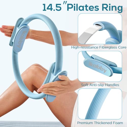 Pilates Kit, Home Pilates Kit with Weights, Pilates Equipment for Home Workout, Pilates Essentials Kit for Women, Yoga Pilates Mat Kit for Beginners, Pilates Set - color: Blue