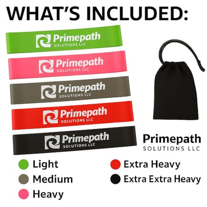 Resistance Loop Exercise Bands with Carry Bag, Set of 5