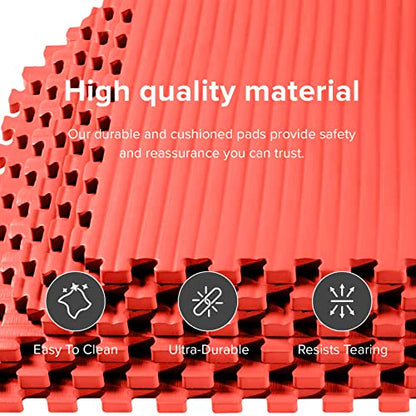 We Sell Mats 1 Inch Thick Martial Arts EVA Foam Exercise Mat, Tatami Pattern, Interlocking Floor Tiles for Home Gym, MMA, Anti-Fatigue Mats, 24 in x 24 in - size: 24"L x 24"W x 1"Th