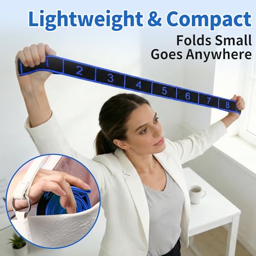Stretch Strap, Yoga Stretching Band, Elastic Stretching Strap, Yoga Stretch Strap with 8 Loops, for Effective Stretching - color: Blue