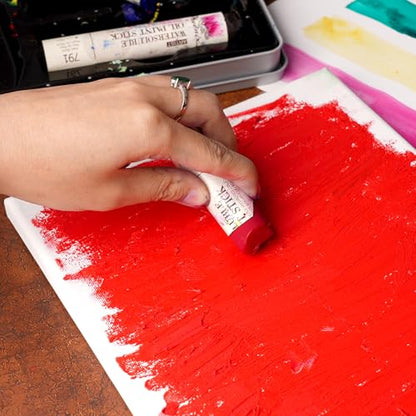 PHOENIX 49 Colors Oil Paint Stick - Set of 37ml Large Soft Water Soluable Oil Pastels with Palette Knife, Art Gift Pack Travel Set for Artists - color: 49 Multi Colors