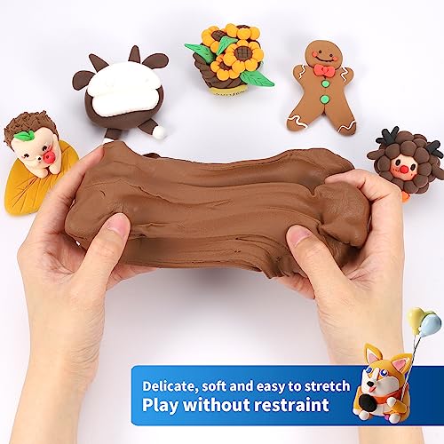 ifergoo 100g Brown Air Dry Clay, 3.5oz DIY Creative Modeling Clay for Kids | Refill Foam Magic Clay for School Art & Craft Project, Slime Supplies, Ultra-light & Soft, Gift for Age 3-12 Boys & Girls - color: Brown/100g