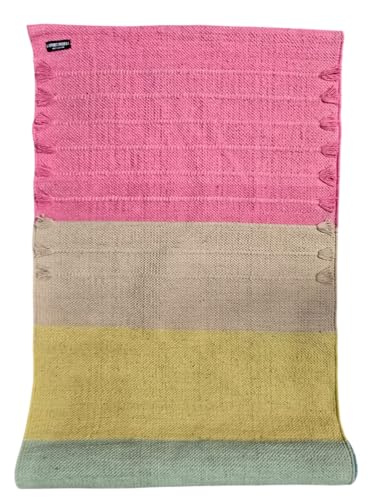 Indian Handmade100 % Organic Anti Skid Multi Colour Cotton Yoga Mat - Eco-Friendly Hand-Woven Rug - Non-Slip & Thick (24”x72”x5mm) for Hot yoga & Everyday Fitness at Home - Comfortable & Foldable Extra-Long Mat - color: Multi 10