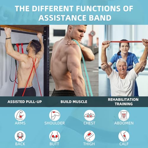 Resistance Bands, Pull Up Bands, Pull Up Assist Band Exercise Bands for Men & Women Working Out, Body Stretching, Physical Therapy, Muscle Training - color: Yellow