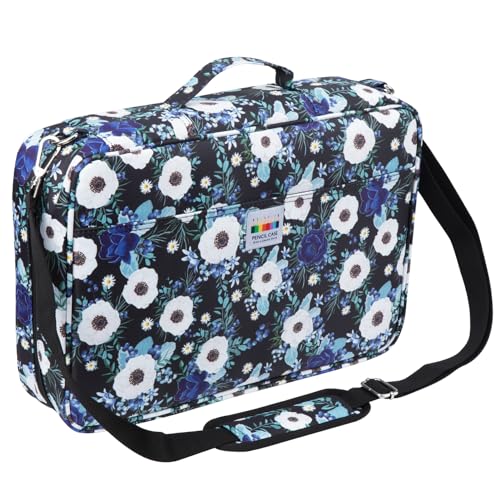 YOUSHARES Big Capacity Colored Pencil Case - 480 Slots large Pen Case Organizer with Multilayer Holder for Prismacolor Colored Pencils & Gel Pen (Silver Lotus) - color: Silver Lotus