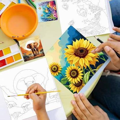 Sherr 12 Pcs Pre Drawn Canvas for Adults,Mixed Style,8 x 8 Inch | Pre Printed Canvas, Sip and Paint Party Canvas Painting Kit, for Holiday Painting Crafts Favor - size: 8 x 8 Inch, style: Mixed Style