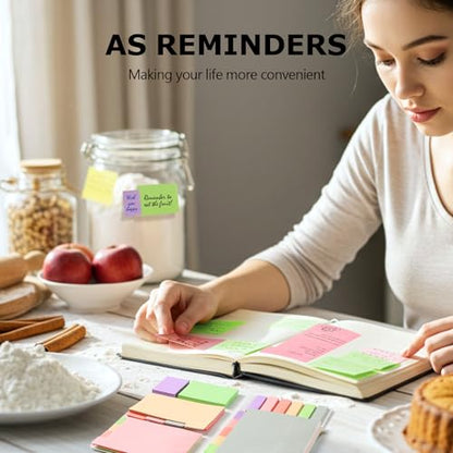 Hommie Sticky Notes Set, Divider Sticky Notes 410 Packs Planner Sticky Note Dividers Tabs for School Office Supplies, Book Notes,Bible Sticky Notes,Back to School Supplies - color: Colorful-morandi