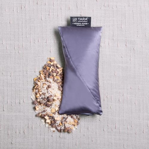 TARA Spa Therapy Herbal-Ease Aromatherapy Pillow Gift Bag Set, Neck + Silk Eye Pillow, Slate Gray - color: Slate Gray
