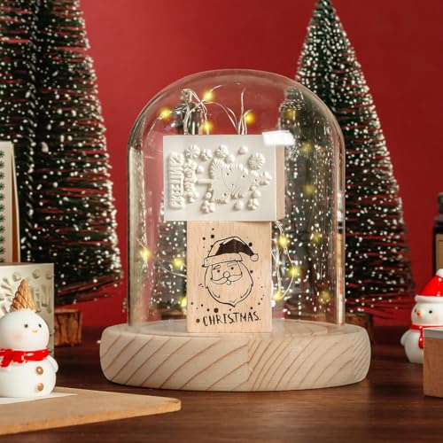 Wooden Rubber Stamp Set, Wood Stamps for Journal, Diary, Scrapbook, Planner, Letter, DIY Craft, Card Making (Chrismas) - color: Chrismas