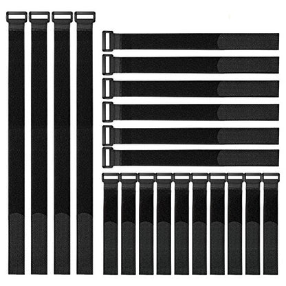 YiwerDer Reusable Fastening Cable Straps and Cable Ties Set 20 Pack(8"-12"-18"), Adjustable Multi-Purpose Hook and Loop Cord Ties to Keep Cords Organized and Tidy - style: (8-12-18) x 1Inch
