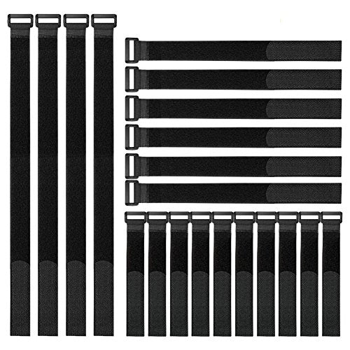 YiwerDer Reusable Fastening Cable Straps and Cable Ties Set 20 Pack(8"-12"-18"), Adjustable Multi-Purpose Hook and Loop Cord Ties to Keep Cords Organized and Tidy - style: (8-12-18) x 1Inch