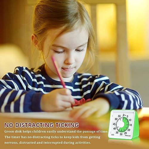 60-Minute Visual Timer for Kids, Management Classroom Timer, Green | Classroom, Home Edition Study Visual Timer - Silent Countdown Timer for Toddlers, Kids, Teachers and Adults - color: Green