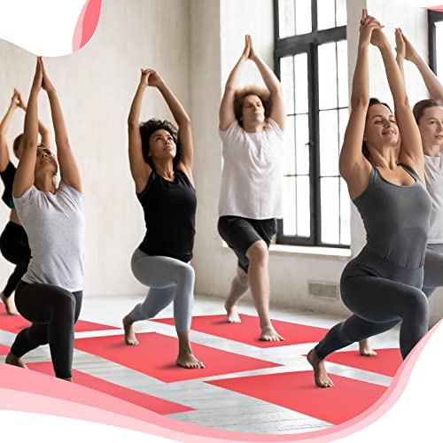 Amylove 12 Pieces Yoga Mats Bulk 68x24x0.12 Inch Exercise Non Slip Fitness Workout Mats for Women Men Home Workout Gym Yoga - color: Pink