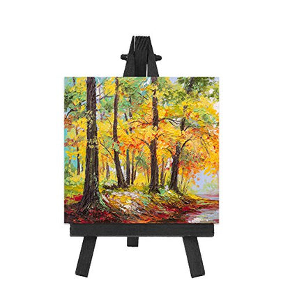 EBOOT 12 Pack 6.25 Inch Black Mini Wood Easels, Small Display Easel Stand for Painting Canvases, Art and Crafts, Tripod, Painting Party, Students Tabletop Easels, Portable Canvas Picture Sign Holder