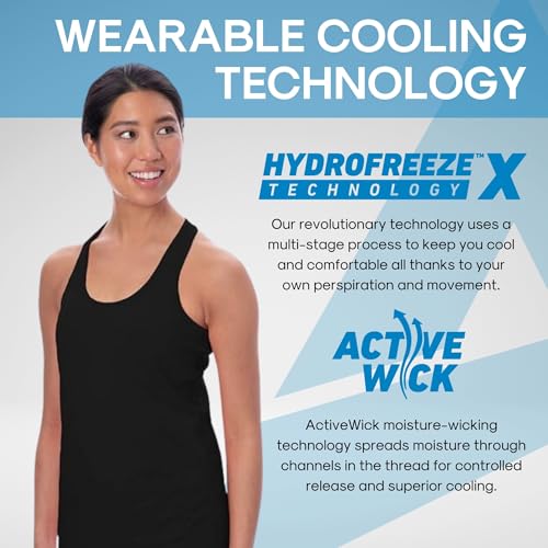 Arctic Cool Women's Tank Instant Cooling Moisture Wicking Performance UPF 50+ Tank Top - color: Cool Black, size: Medium