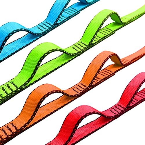 53 Inches Nylon Daisy Chains Rope Climbing Lanyard Straps Looped Strong Slings 23 kN Aerial Yoga Webbing - color: 2PCS Red