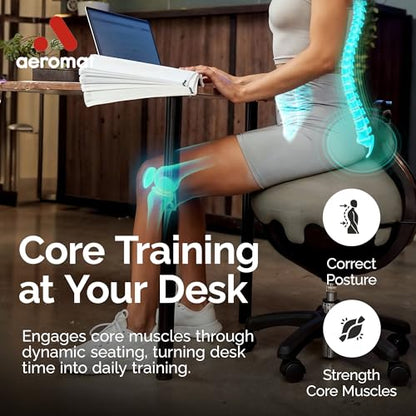 Aeromat Elite Yoga Ball Chair Active Sitting & Adjustable Height 250lbs Cap - color: Red