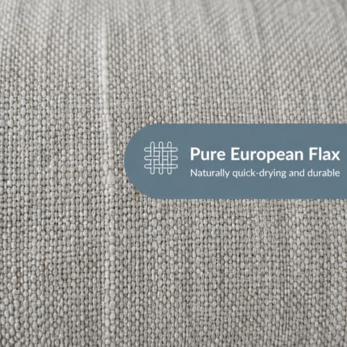Pure 100% Linen Bath Towel - 30x55-inch Lightweight Travel Towel Flat Weave - color: Light Gray, size: Bath Towel