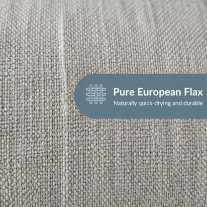 Pure 100% Linen Bath Towel - 30x55-inch Lightweight Travel Towel Flat Weave - color: Light Gray, size: Bath Towel