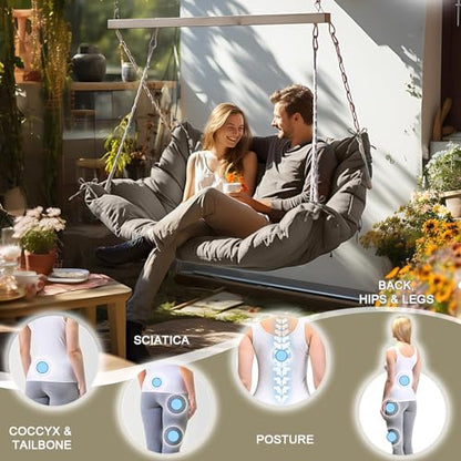 Porch Swing Cushion Three Seat Waterproof, Khaki, 40x60in - color: Khaki, size: 40x60in