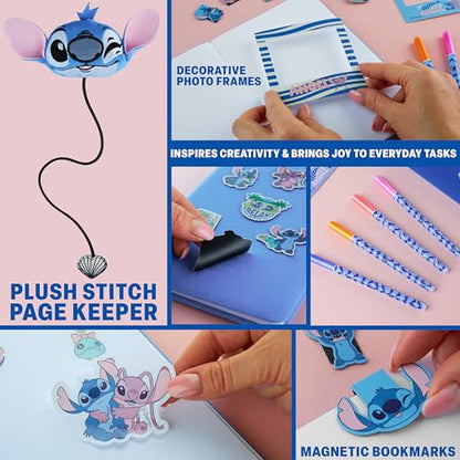 Get Trend Disney Stitch Scrapbook Kit for Kids with Notebook, Stickers, Pens, Bookmarks, Frames, Patches, Creative Art Supplies, Gifts for Kids (Blue Stitch) - color: Blue Stitch