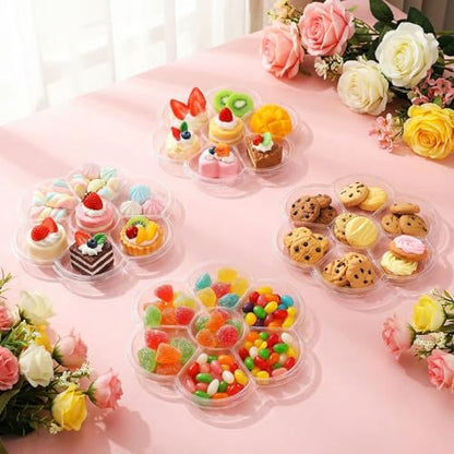 200 Pcs Paint Tray Palettes 5.9 in Clear Disposable Flower Petal Plastic Paint Palette Watercolor Craft Supplies for Art Class, DIY Craft, Halloween Painting Party, Birthday Party - style: Flower Petal