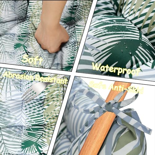 Porch Swing Cushion Three Seat Waterproof, Bamboo Leaves, 40 x 71in - color: Bamboo Leaves, size: 40 x 71in