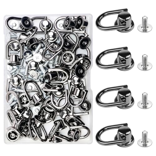 40Pcs D Rings for Purse,Metal D Rings for Bag Making, Purse Hardware for Handbags, Crossbody Straps, Leather Craft, DIY Bag Repair(Black) - color: Black