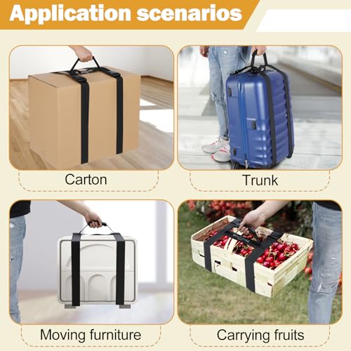 Carrying Strap with Handle, Handheld Belt for Safely Moving and Lifting Heavy Boxes, Adjustable Belt, H-Shaped Style Carry Straps, Suitable for Cylinder, Camping Mat(61 inch) - size: 61 inch (H-shaped)