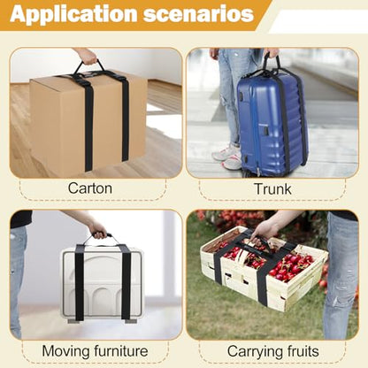 Carrying Strap with Handle, Handheld Belt for Safely Moving and Lifting Heavy Boxes, Adjustable Belt, H-Shaped Style Carry Straps, Suitable for Cylinder, Camping Mat(78.7 inch) - size: 78.7 inch (H-shaped)