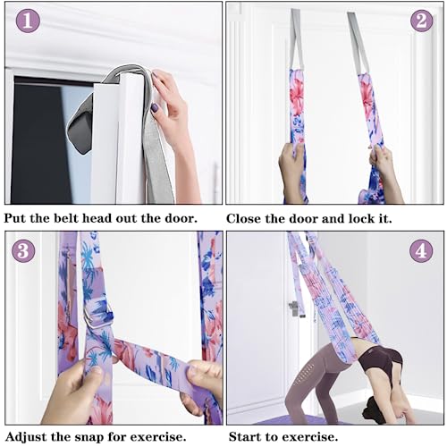 TOCO FREIDO Waist Back Leg Stretch Strap/Yoga Fitness Band, Leg Stretching Assist Trainer, Yoga Stretcher, Back Bend Split Inversion Strap for Fitness, Dance, Ballet, Gymnastics - color: rainforest