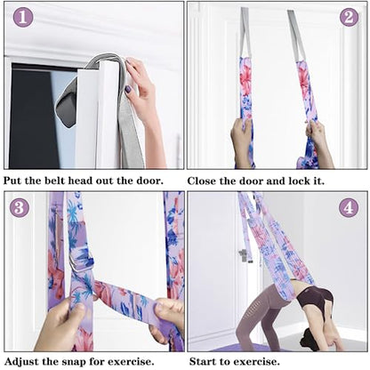 TOCO FREIDO Waist Back Leg Stretch Strap/Yoga Fitness Band, Leg Stretching Assist Trainer, Yoga Stretcher, Back Bend Split Inversion Strap for Fitness, Dance, Ballet, Gymnastics - color: rainforest