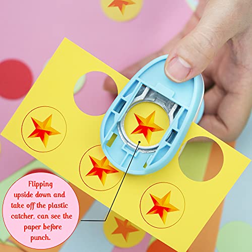 Ecohu Circle Hole Punch for Craft Sizeout 1inch, Paper Punch Shapes, Craft Lever Punch Handmade, Tool for Scrapbook, Festival Cards, DIY Arts. Use 80-200g Craft Paper.