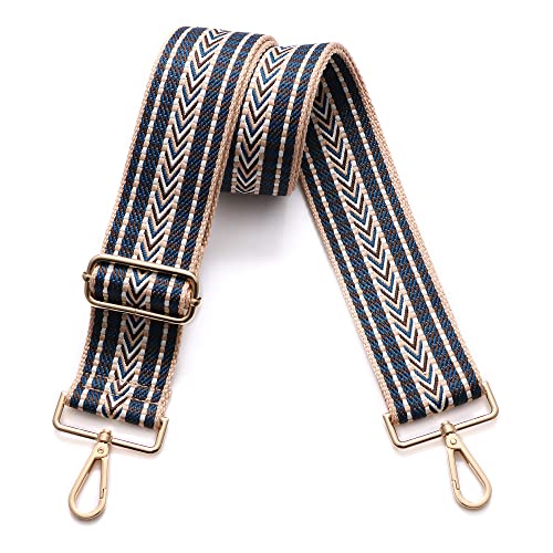 S-Jacorry Purse Strap Replacement Crossbody Wide Shoulder Strap Adjustable Canvas Straps Handbag Strap Replacement Belts - color: Gold Buckel-433