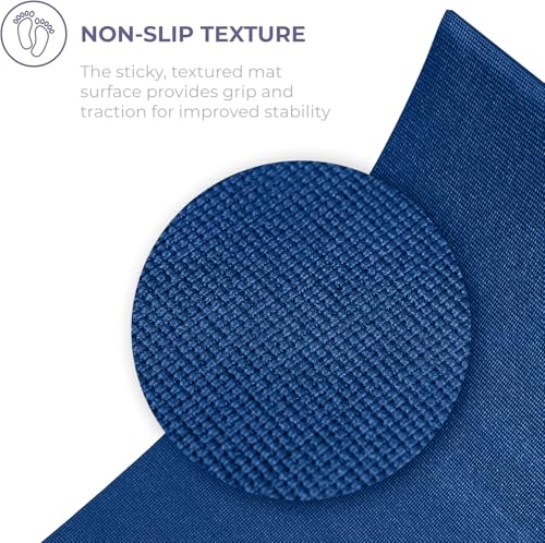 Ascend 6mm Thick Yoga Mat, 72x24in - color: Dark Blue - Solid