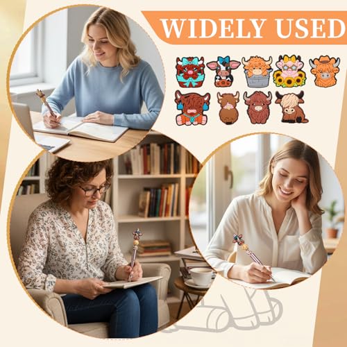 12 Pieces Beadable Pens Bulk Kit Ballpoint Pens (Yak) | Pen with Crystal Wood Round Spacer Set, Office Accessories & Craft Gifts for Diy Pen Making Kit Smooth Writing - color: Cowhide Yellow
