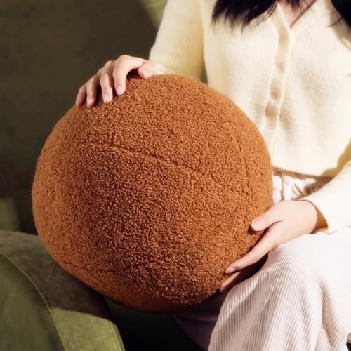 Ball Pillow,Cream White Round Throw Pillow 11.8 Inches - color: Cream White Ball